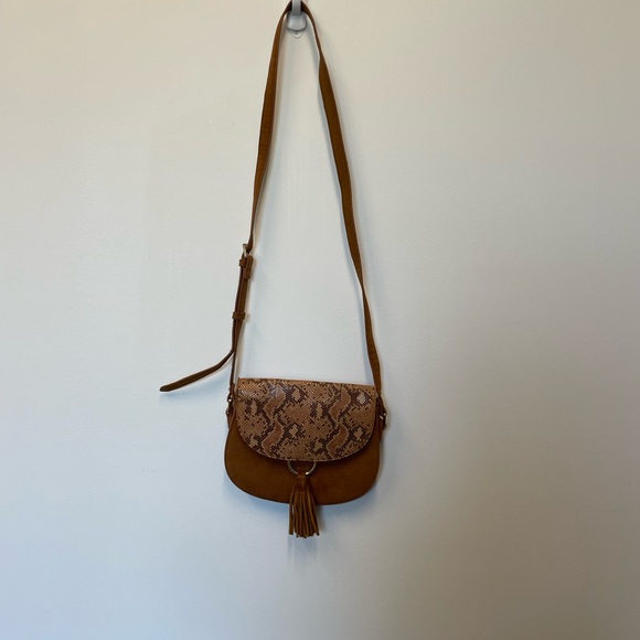 Top Shop Faux Snake Skin Suede Crossbody bag - Picture 4 of 4